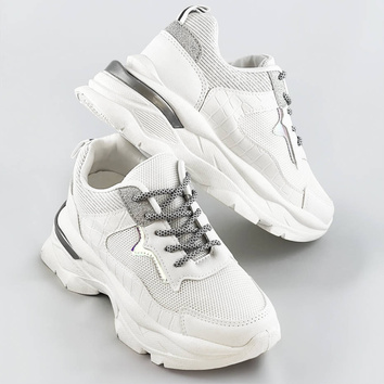 Sznurowane buty sportowe damskie białe (lu-3)
