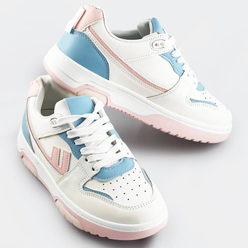 Buty sportowe damskie biało-niebieskie (ad-555)