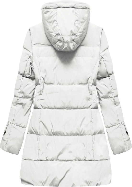 KURTKA Z KAPTUREM I KIESZENIAMI BIAŁA (X1266X)