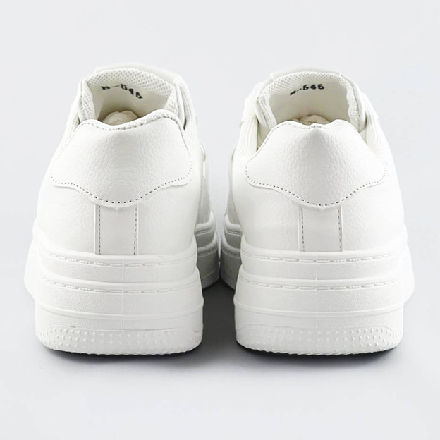 Sportowe buty z łańcuchem damskie białe (b-545)