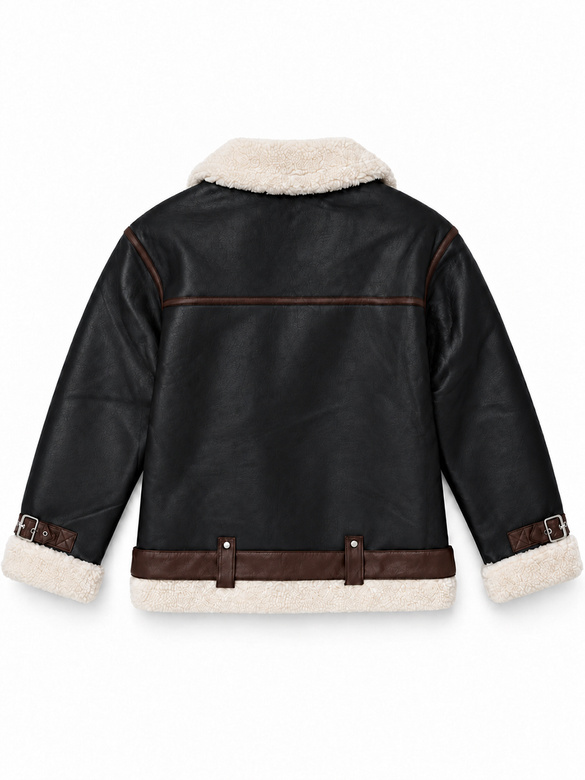 Damska kurtka typu biker na misiu czarna (LD-5504)