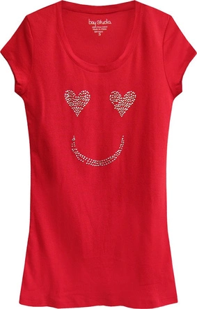 BAWEŁNIANA BLUZKA Z DŻETAMI CZERWONA (441/1ART)