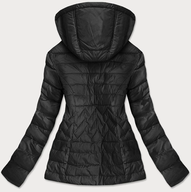 CIENKA PIKOWANA KURTKA DAMSKA CZARNA (68-1938)