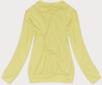 Cienka bluza dresowa damska ze ściągaczami cytrynowa (68W05-33)