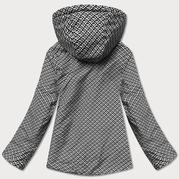 Krótka błyszcząca kurtka damska czarna (w586-1)