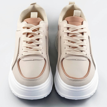 DAMSKIE SNEAKERSY NA GRUBEJ PODESZWIE BEŻOWE (AD-570)