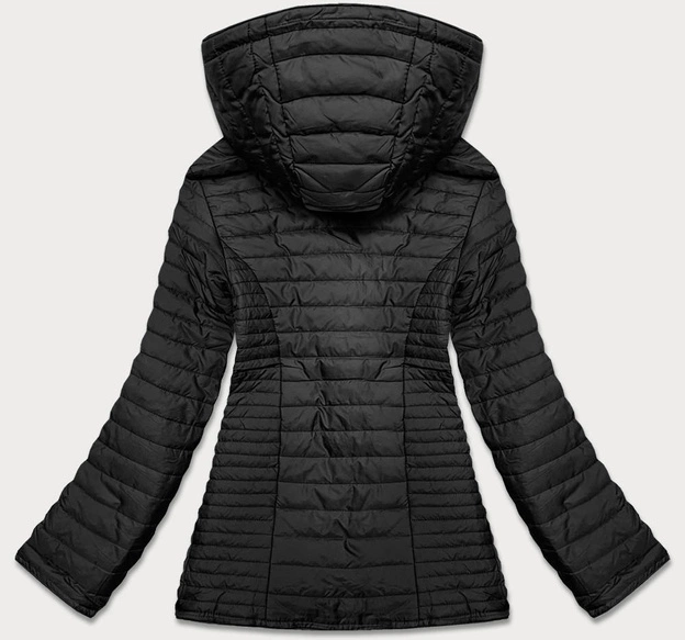 Kurtka damska z podszewką w kwiaty czarna (sf726)