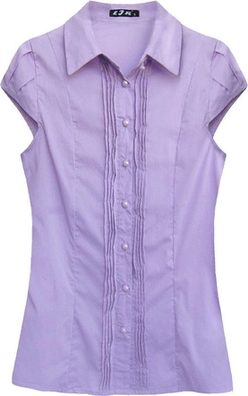 KOSZULA Z KRÓTKIM RĘKAWEM JASNOFIOLETOWA (X1050X)