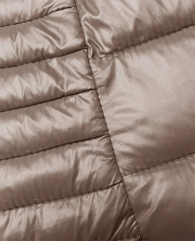 Pikowana kamizelka z kapturem cappuccino (16M9113-62)