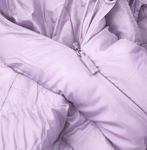 DAMSKA KURTKA Z WIĄZANIEM W PASIE WRZOSOWA (2152)