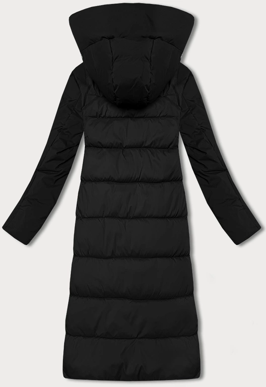 Kurtka zimowa z łączonych materiałów Libland czarna (7820)