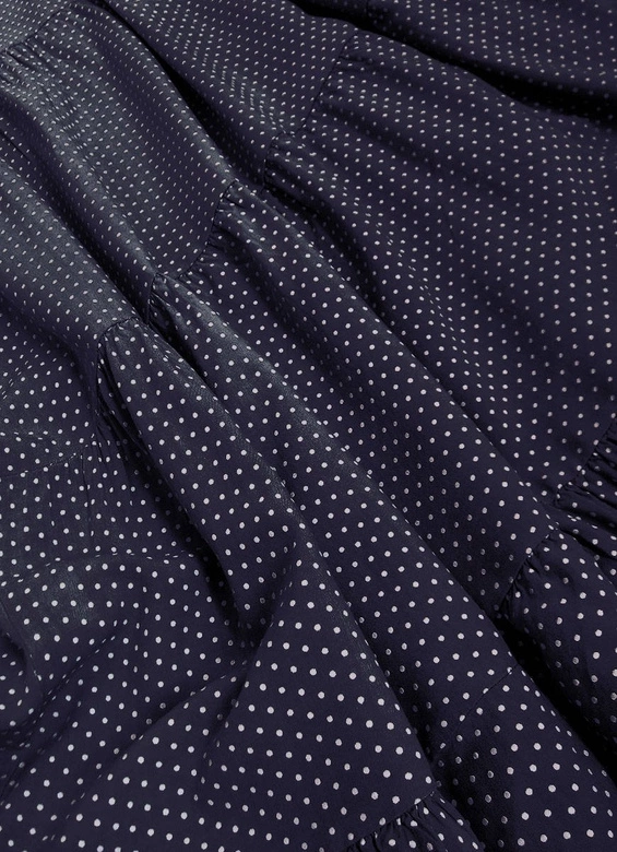 DELIKATNA SUKIENKA W GROSZKI GRANATOWA (588ART)