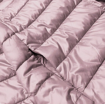 Krótka kurtka damska z dzianinowymi ściągaczami różowa (P22/P3-6636/P3-6023-52)