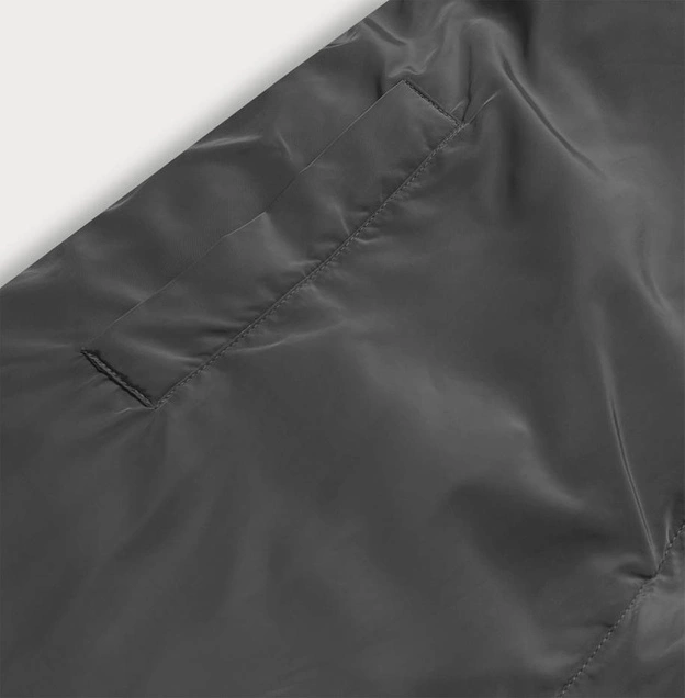 DŁUGA DWUSTRONNA KURTKA ZIMOWA CZARNY/GRAFIT (L22-9852-1/27)