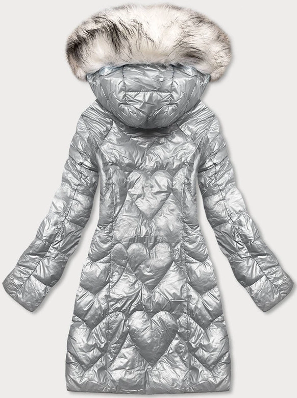 TALIOWANA KURTKA ZIMOWA DAMSKA SZARA (16M9051-92)