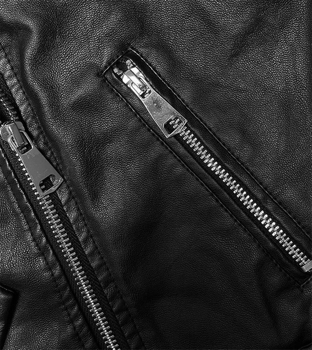 Klasyczna ramoneska damska czarna (11Z8060)