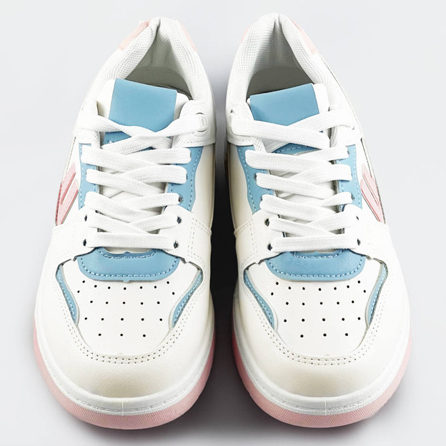 Buty sportowe damskie biało-niebieskie (ad-555)