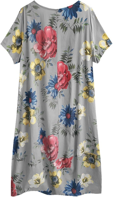 BAWEŁNIANA SUKIENKA OVERSIZE SZARA (341ART)