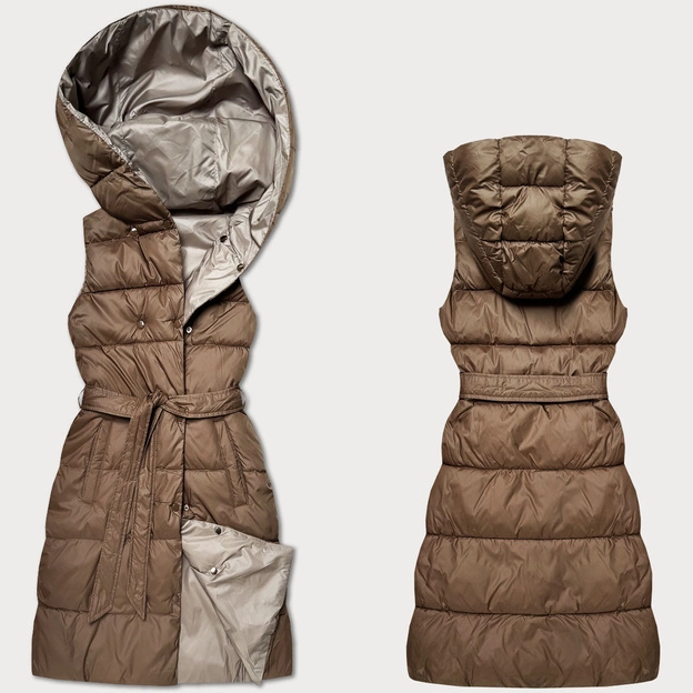 Dwustronna kamizelka puchowa Minority brąz-beż (P3-6016-305+62)