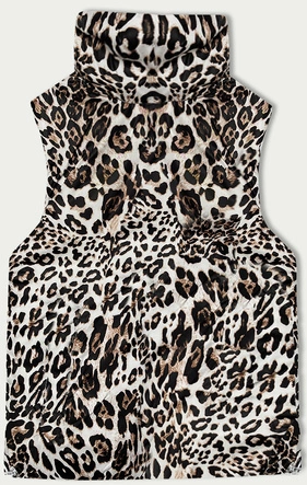 Dwustronna krótka kamizelka S'West biały-panterka (B8346-26)