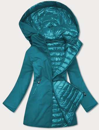 DWUSTRONNA KURTKA DAMSKA MORSKA (6808-337)