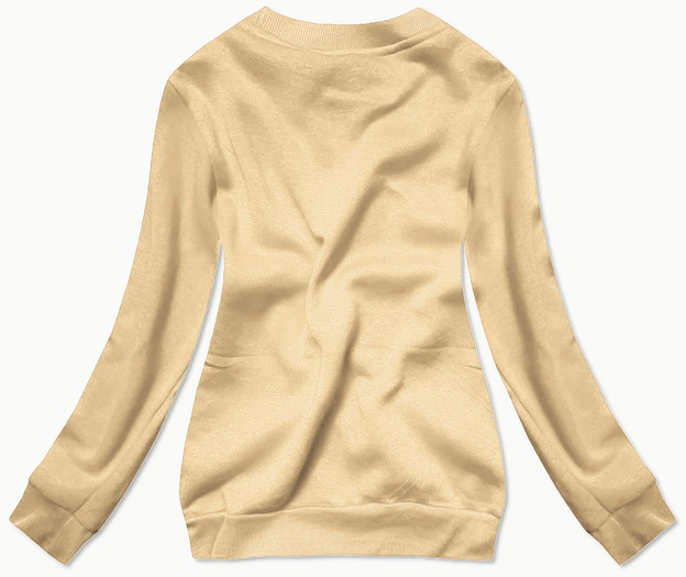 Bluza dresowa damska ze ściągaczami jasny beżowy (W01-159)
