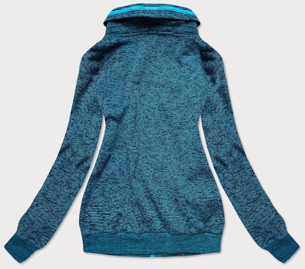 BLUZA DAMSKA ZE ŚCIĄGACZAMI TURKUSOWA (58294)