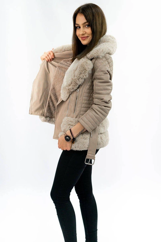 RAMONESKA Z FUTREM BEŻOWA (F832)