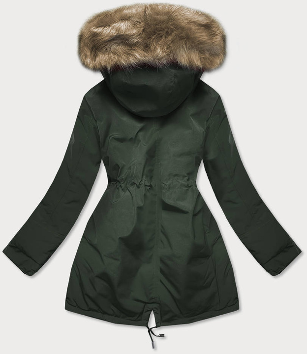 Dwustronna damska kurtka zimowa khaki (w557big)