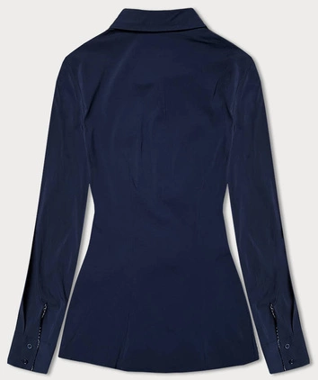 Bluzka z wstawkami w pepitkę granatowa (WD16113)