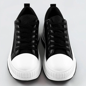 Trampki na grubej podeszwie czarne (s067)