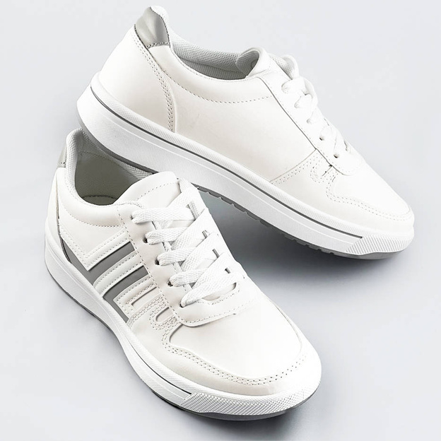 Sportowe buty damskie biało-szare (ad-587)