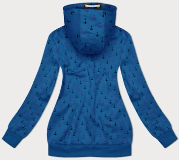 Ciepła rozpinana bluza w kotwice niebieska (2307)