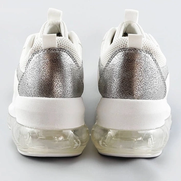 Buty sportowe damskie z transparentną podeszwą białe (ym-148)