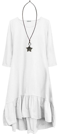 BAWEŁNIANA SUKIENKA OVERSIZE BIAŁA (403ART)