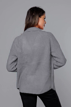 Krótka narzutka alpaka szara (CJ65)