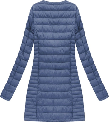 DŁUGA PIKOWANA KURTKA NIEBIESKA (21819)