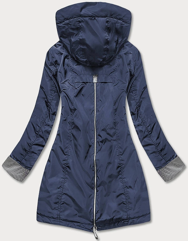 KURTKA DAMSKA Z OZDOBNYMI MANKIETAMI NIEBIESKA (BR8079-72)