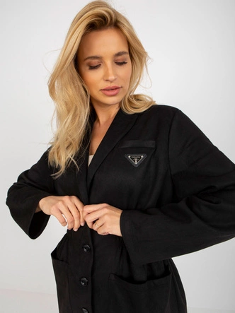 Damski cienki płaszcz - marynarka czarny (509128)