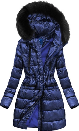 ORTALIONOWA DŁUŻSZA ZIMOWA KURTKA DAMSKA NIEBIESKA (J9-005)