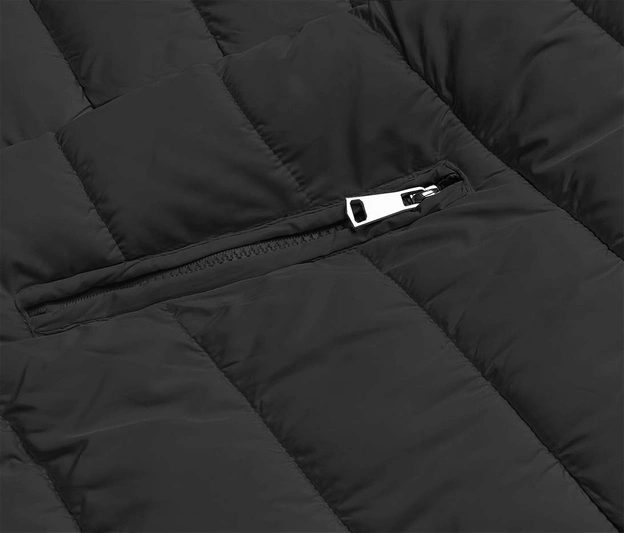 Dwustronna kurtka damska zimowa czarna (2M-21508)