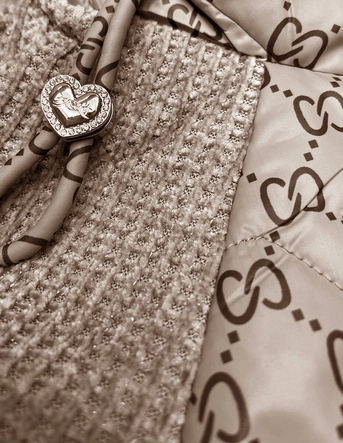 Oversizowa kurtka przejściowa z łączonych materiałów Vaston camel (F-23729-2#)