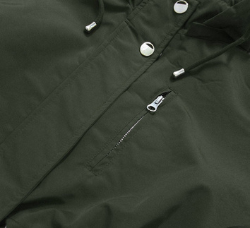 DWUSTRONNA PARKA DAMSKA Z KAPTUREM KHAKI-MORO (XW665X)