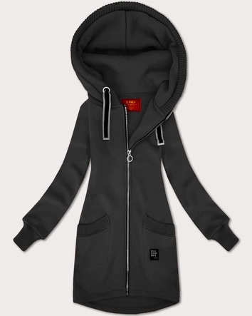 Damska bluza ze swetrowymi wstawkami LHD grafitowa (AMG-172A)