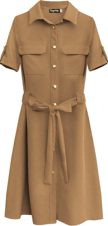 SUKIENKA Z GUZIKAMI I PASKIEM KARMELOWA (292ART)