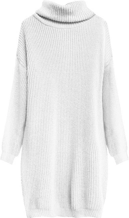 SWETERKOWA SUKIENKA OVERSIZE BIAŁA (473ART)