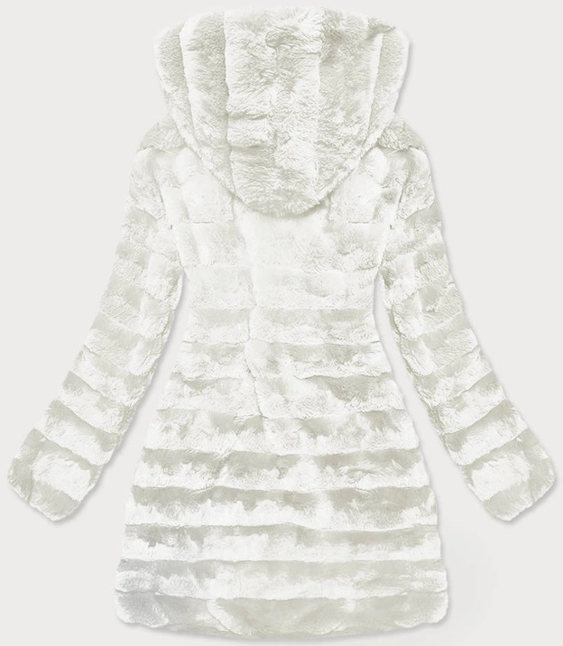 LEKKA KURTKA ZIMOWA DAMSKA FUTRO 2 W 1 ECRU (39039)