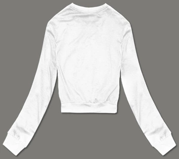 Cienka krótka bluza dresowa damska biała (8B938-1)