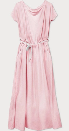 LUŹNA SUKIENKA MAXI W GUMKĘ RÓŻOWA (593ART)