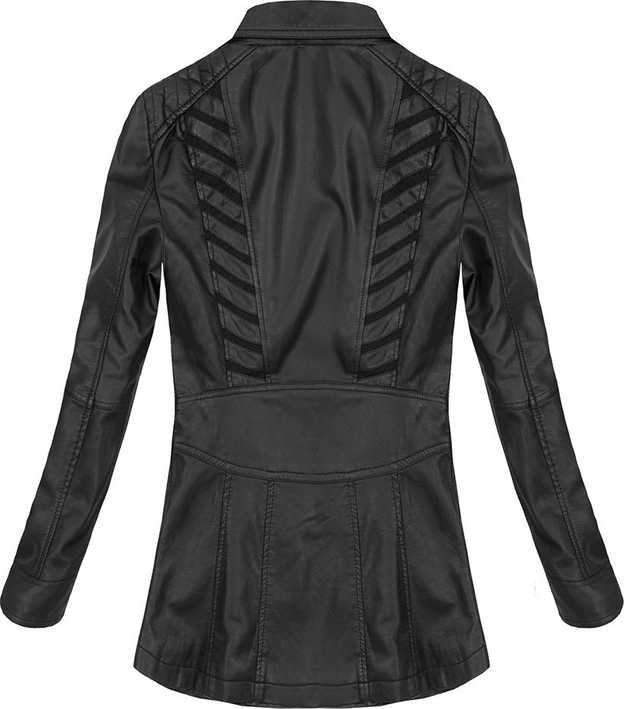 DŁUŻSZA KURTKA Z WSTAWKAMI CZARNA (5257BIG)